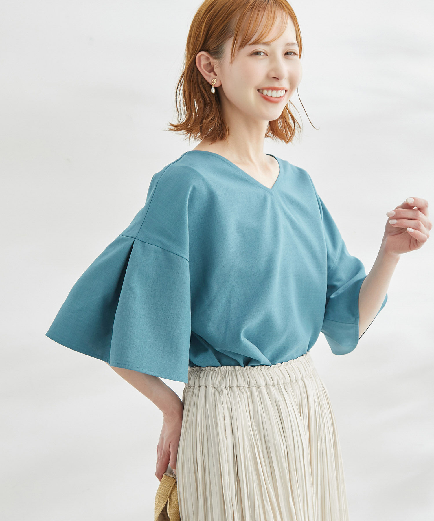 Rope&rsquo;Picnic「セットアップ対応/2WAY麻調ゴールドパーツブラウス」|シャツ・ブラウス|