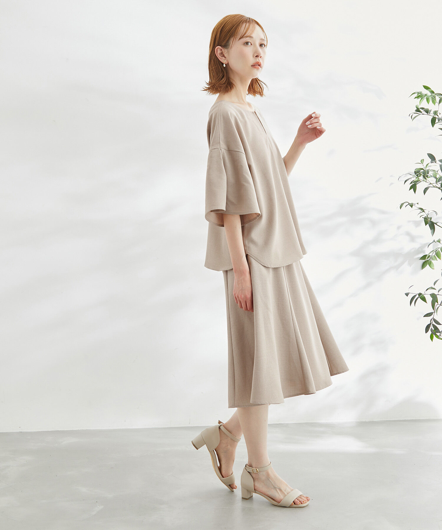 Rope&rsquo;Picnic「セットアップ対応/2WAY麻調ゴールドパーツブラウス」|シャツ・ブラウス|