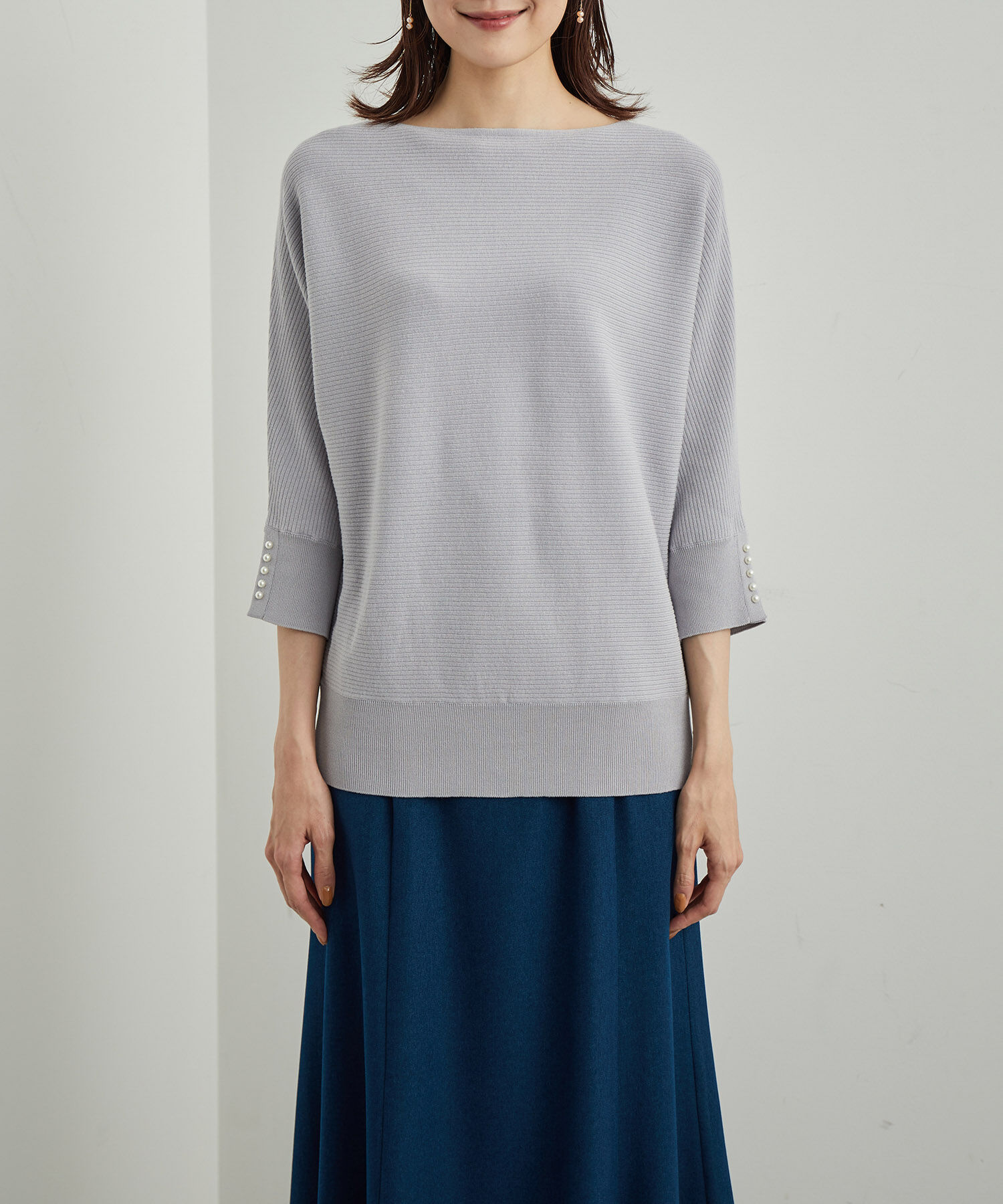 Rope&rsquo;Picnic「7分袖パールドルマンニット」|ニット・セーター|