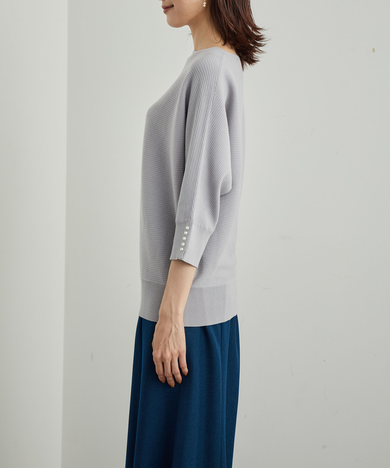 Rope&rsquo;Picnic「7分袖パールドルマンニット」|ニット・セーター|