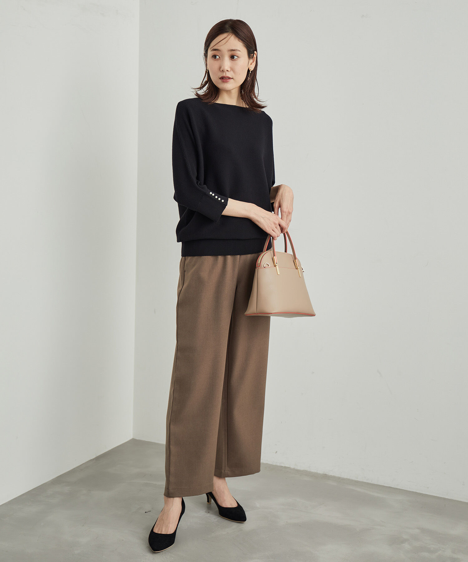 Rope&rsquo;Picnic「7分袖パールドルマンニット」|ニット・セーター|