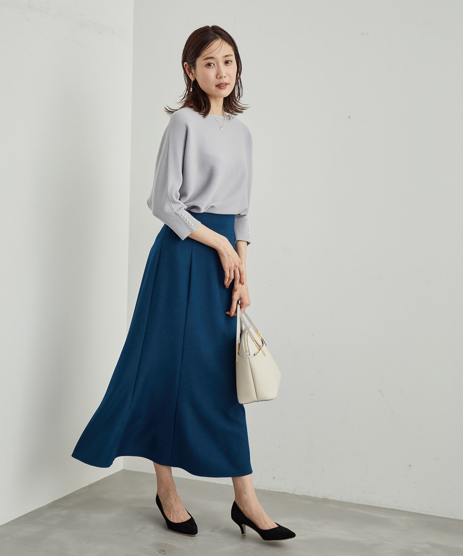 Rope&rsquo;Picnic「7分袖パールドルマンニット」|ニット・セーター|