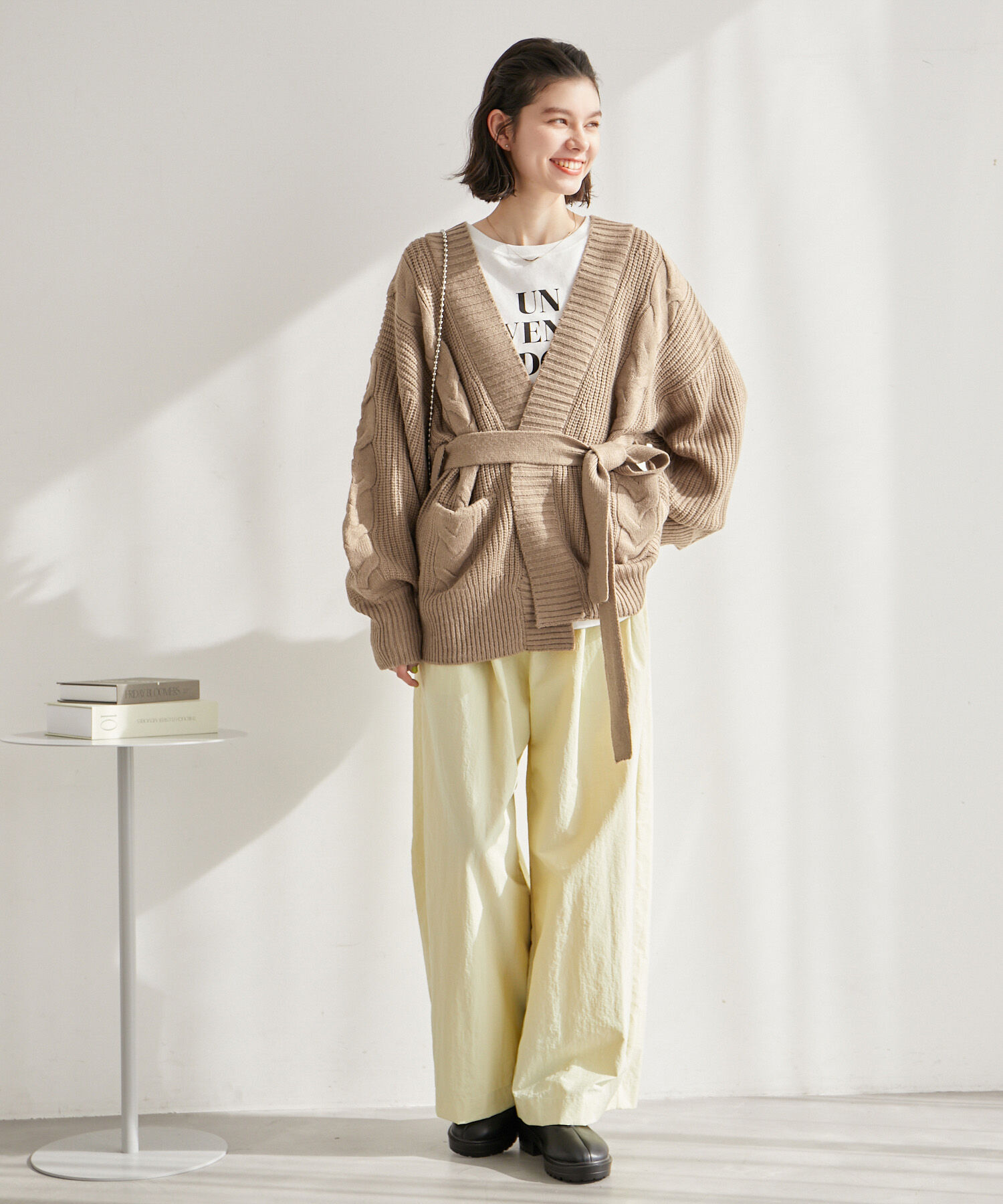 Rope&rsquo;Picnic「【WEB限定】ビッグケーブルカーディガン」|カーディガン|