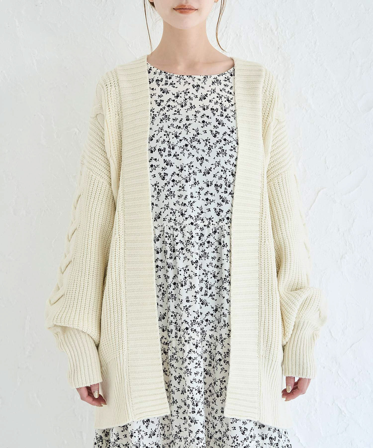 Rope&rsquo;Picnic「【WEB限定】ビッグケーブルカーディガン」|カーディガン|