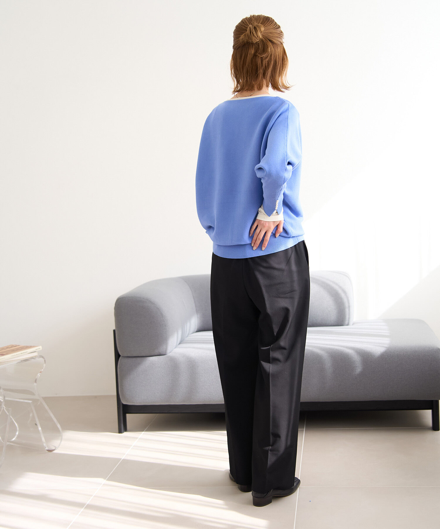 Rope&rsquo;Picnic「【WEB限定カラー:ブラウン】マシュマロ袖パールドルマンニット」|ニット・セーター|