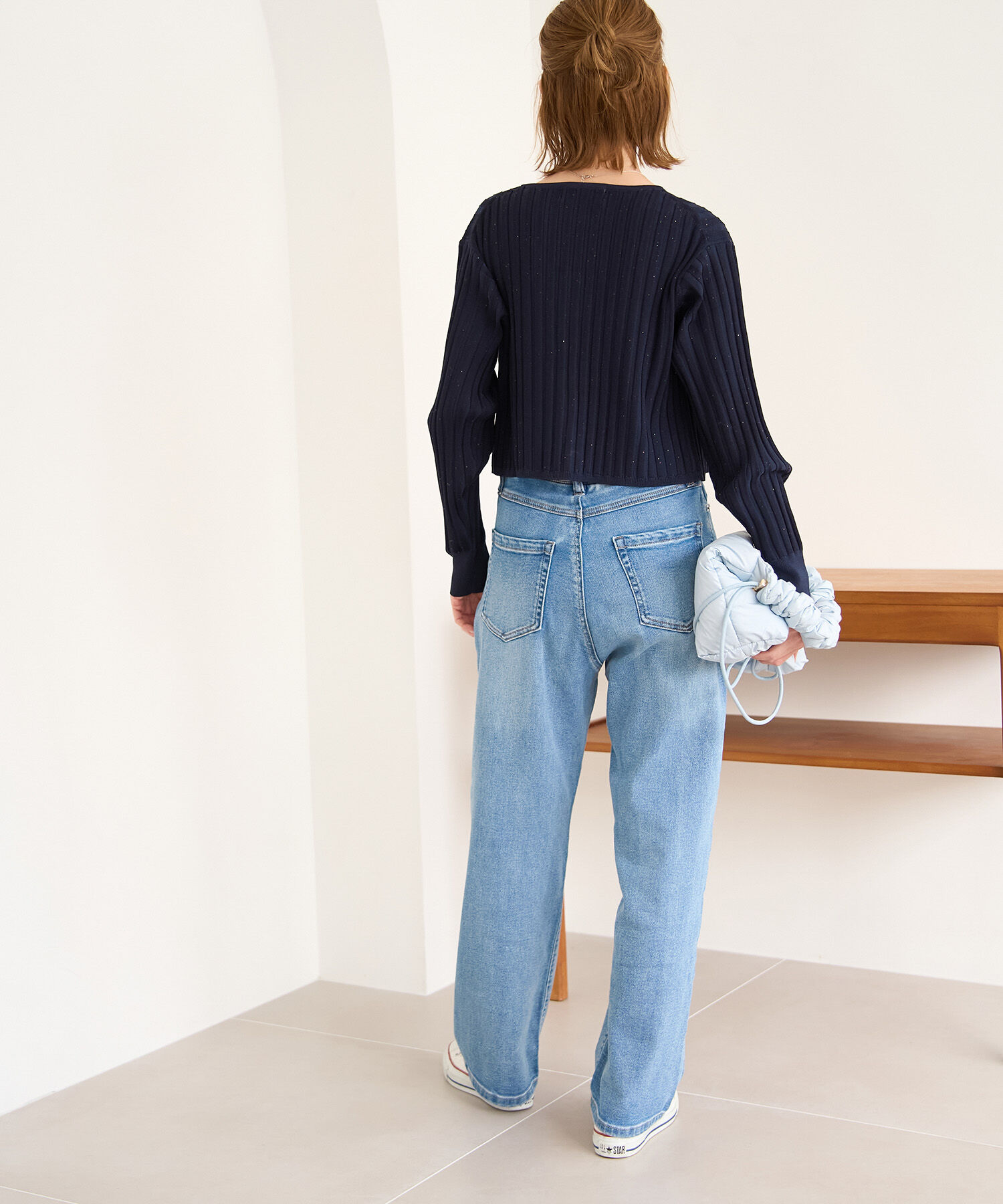 Rope&rsquo;Picnic「ミニスパンコールリブカーディガン」|カーディガン|