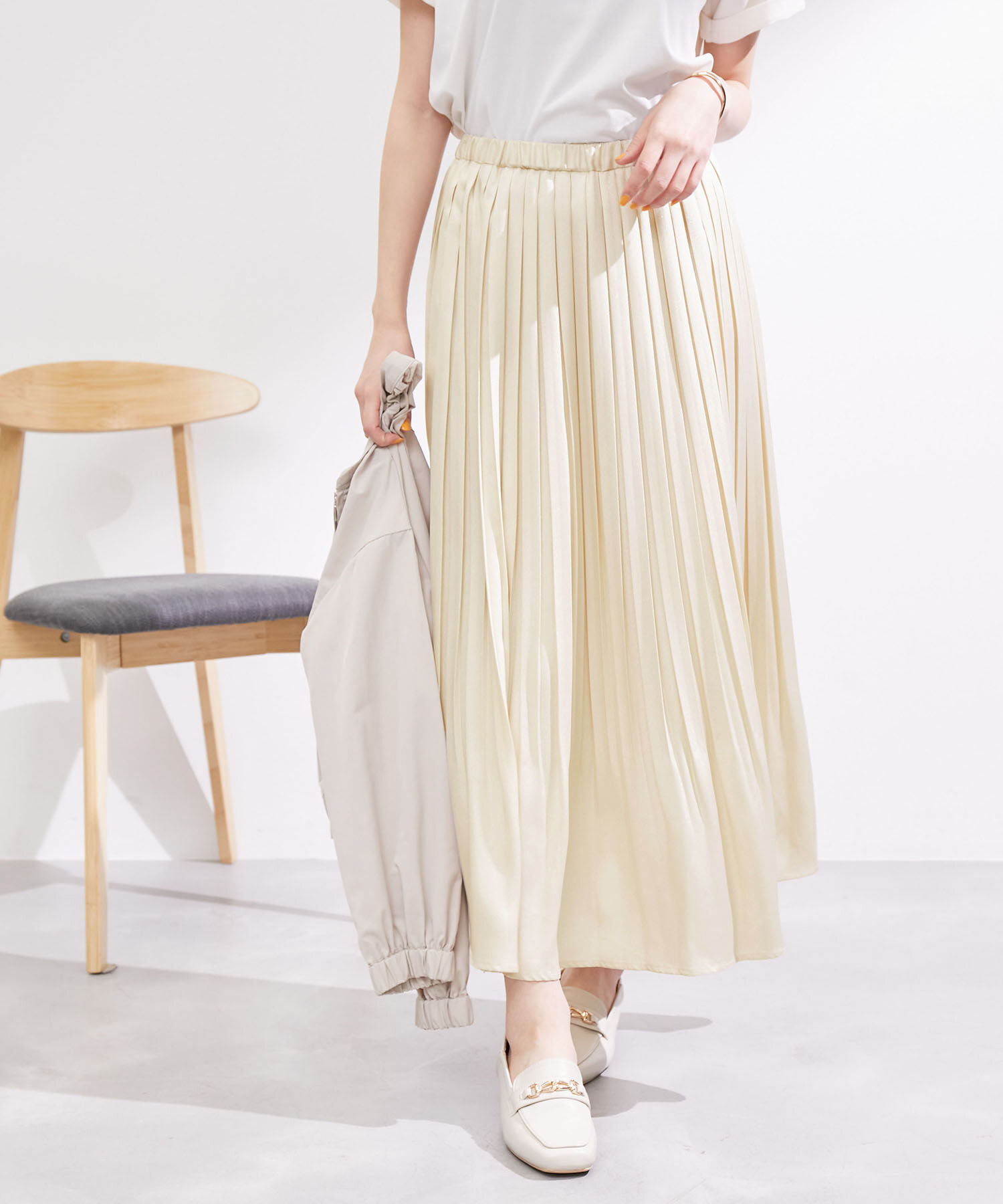 Rope&rsquo;Picnic「ブライトラメプリーツスカート」|スカート|ベージュ(27)