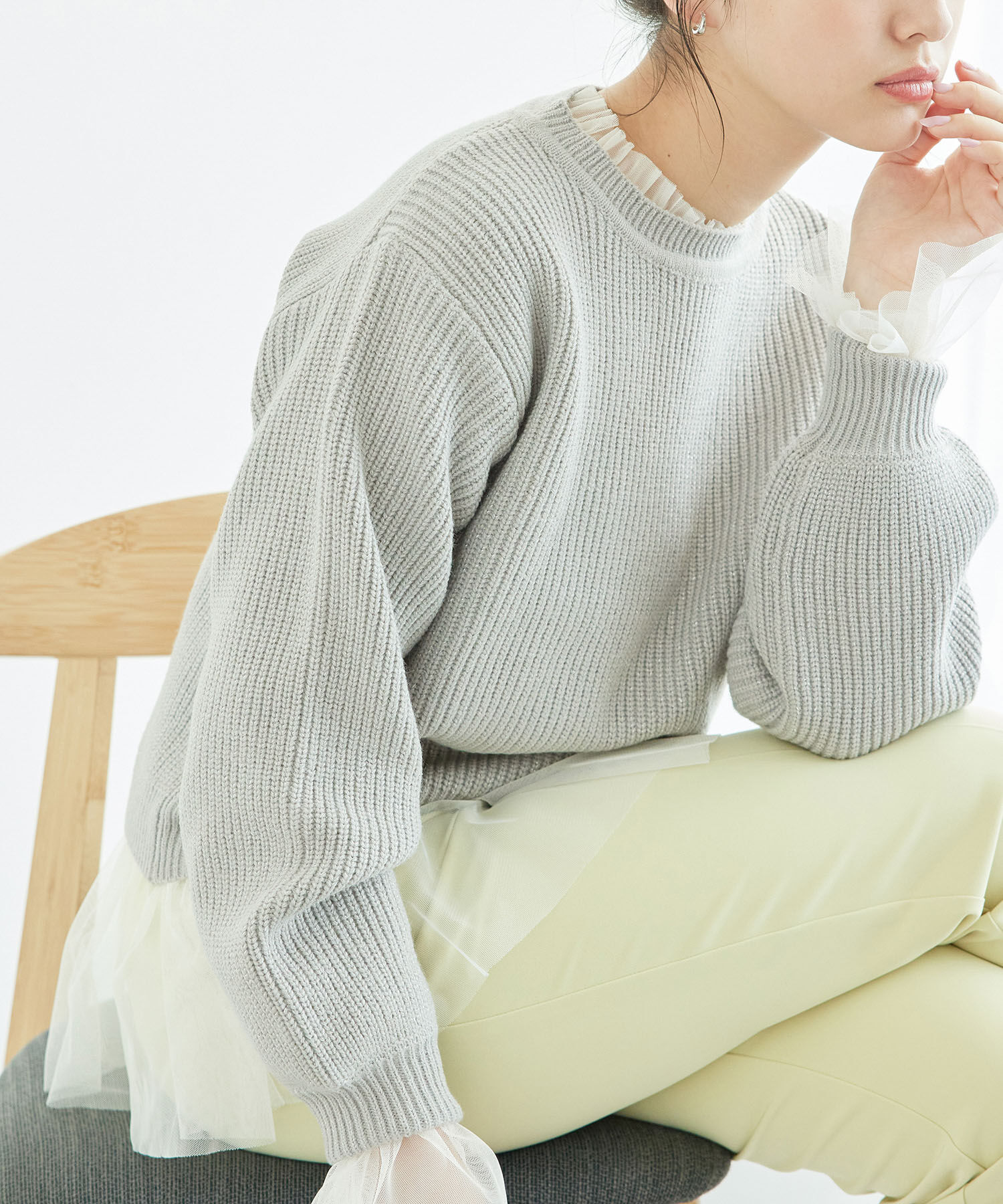 Rope&rsquo;Picnic「ラメ畔ニットプルオーバー」|ニット・セーター|