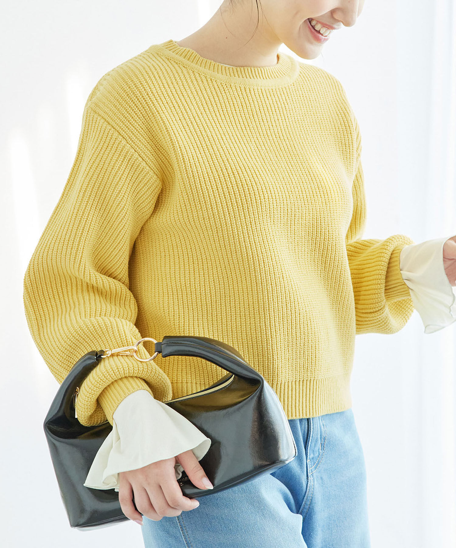 Rope&rsquo;Picnic「ラメ畔ニットプルオーバー」|ニット・セーター|イエロー(80)