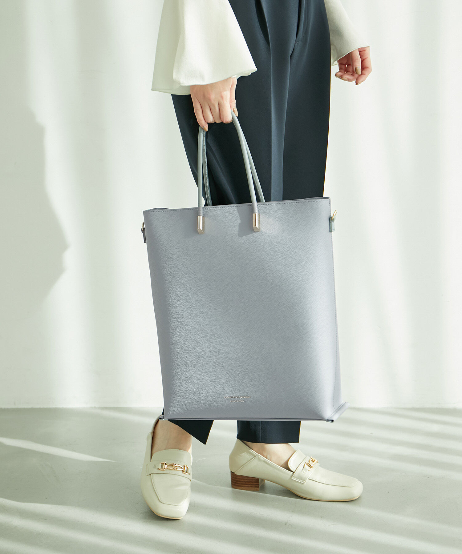 ROPE PICNIC PASSAGE「A4対応/軽量スクエアメタルハンドル縦型トート＆ショルダーバッグ」|ショルダー・メッセンジャー|ブルー系(45)