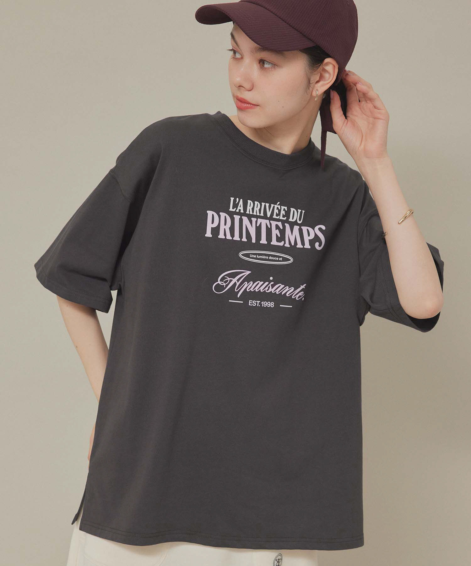 ROPE' PICNIC R「汗染み防止/オーバーサイズプリントTシャツ/リンクコーデ」|Tシャツ・カットソー|