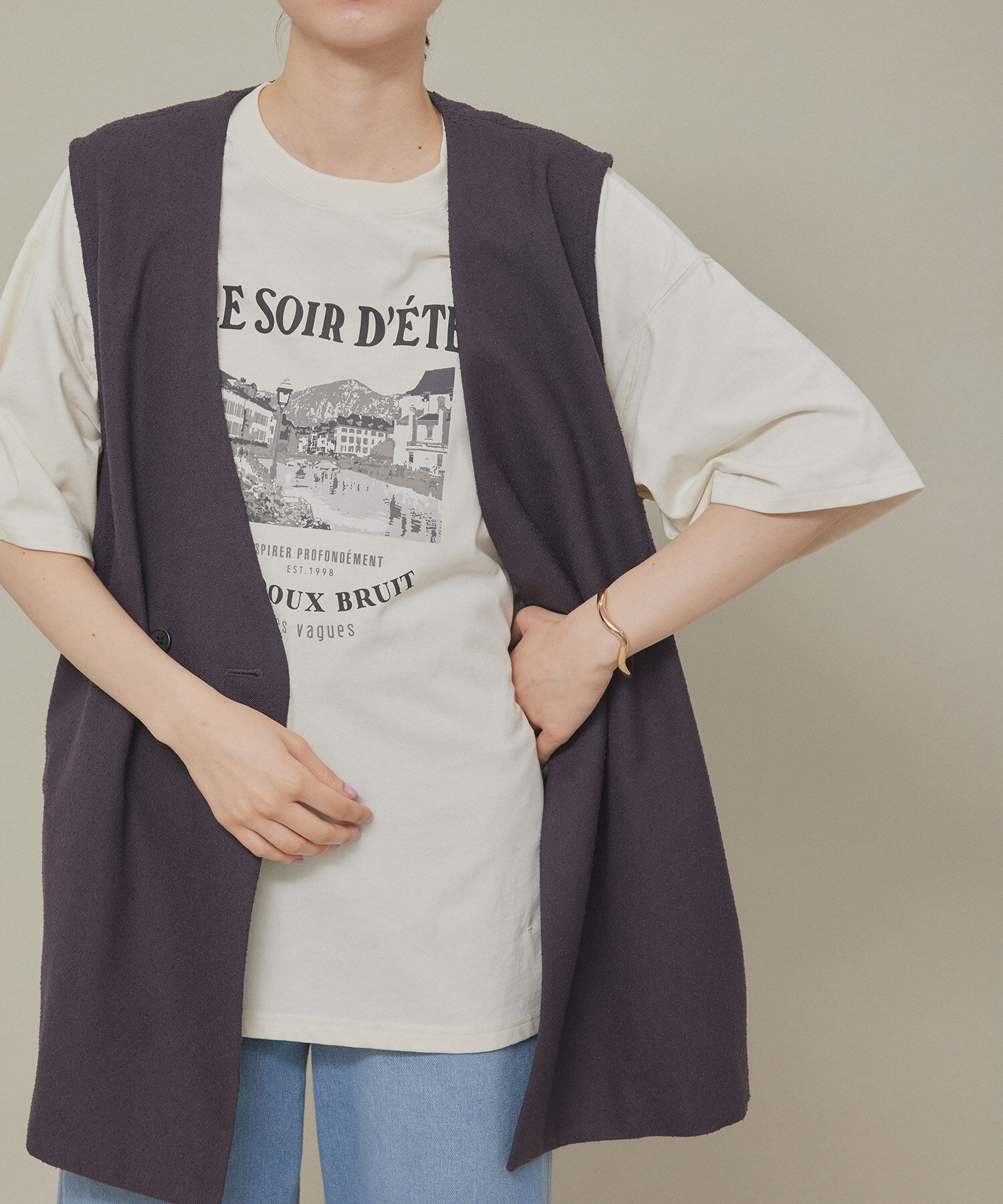 ROPE' PICNIC R「汗染み防止/オーバーサイズプリントTシャツ/リンクコーデ」|Tシャツ・カットソー|