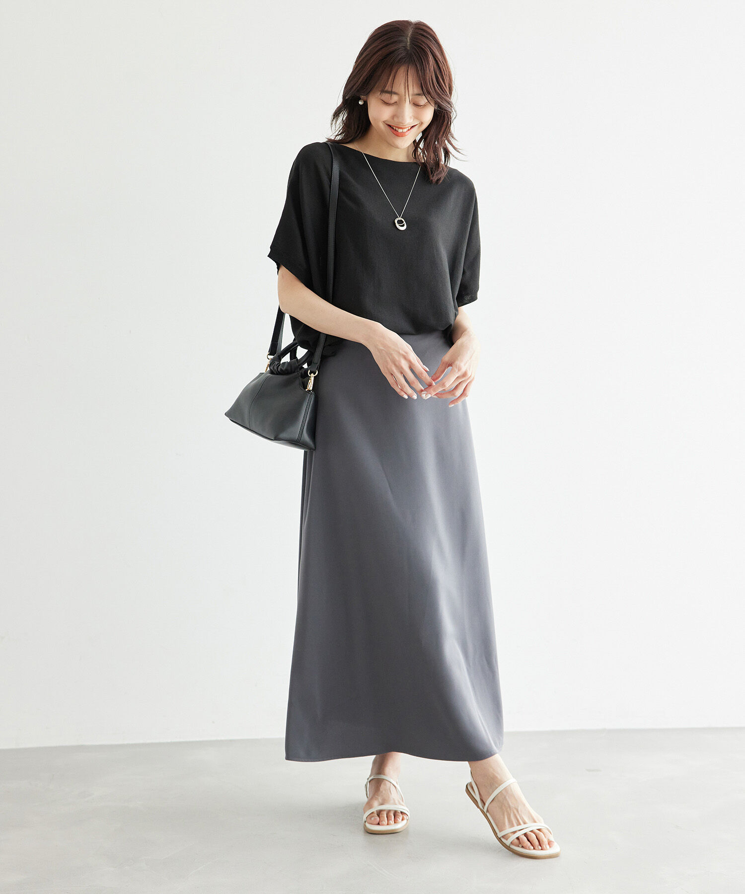 Rope&rsquo;Picnic「二の腕が隠れるニットプルオーバー/UVカット・洗濯機OK・吸水速乾」|ニット・セーター|