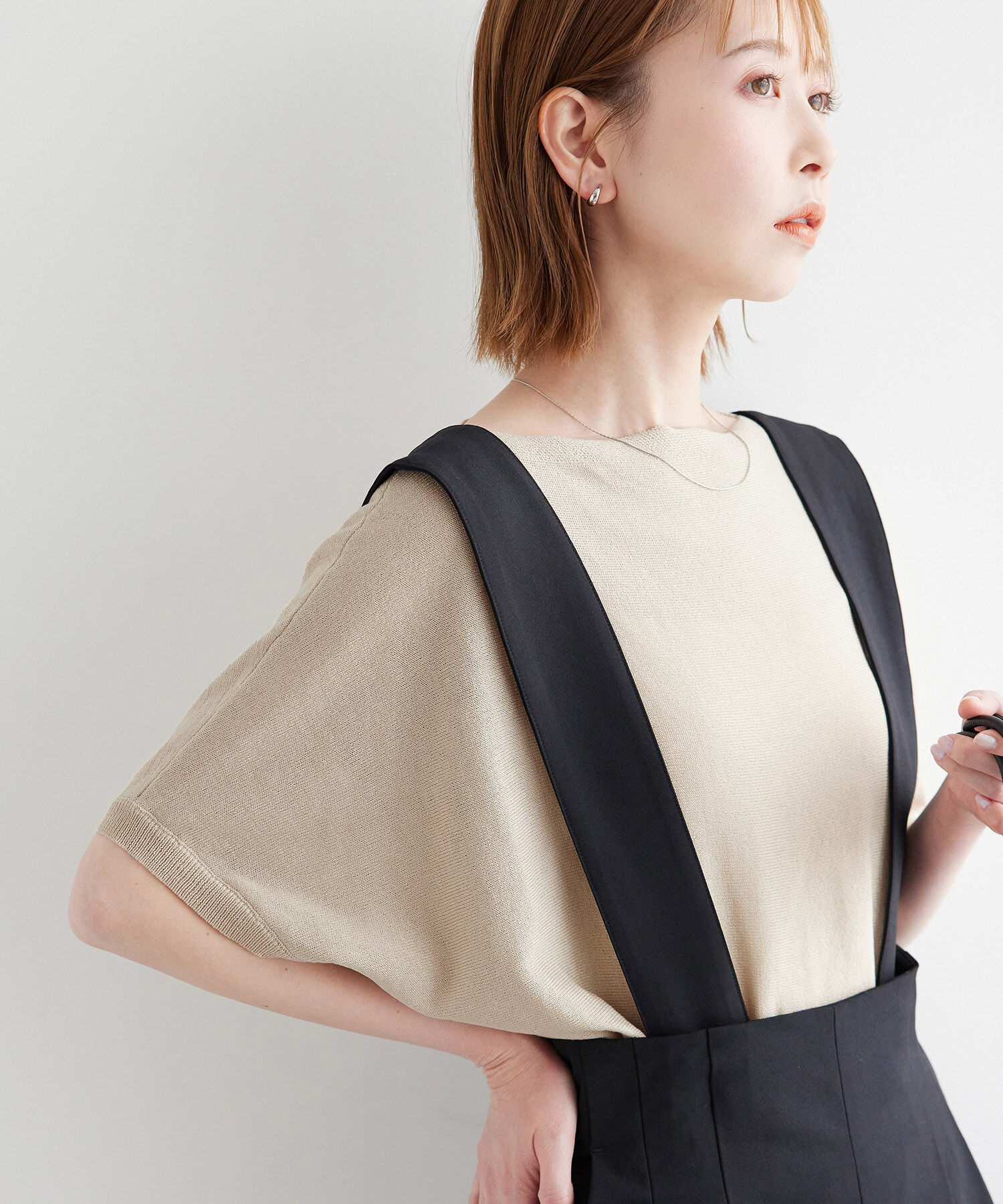 Rope&rsquo;Picnic「二の腕が隠れるニットプルオーバー/UVカット・洗濯機OK・吸水速乾」|ニット・セーター|