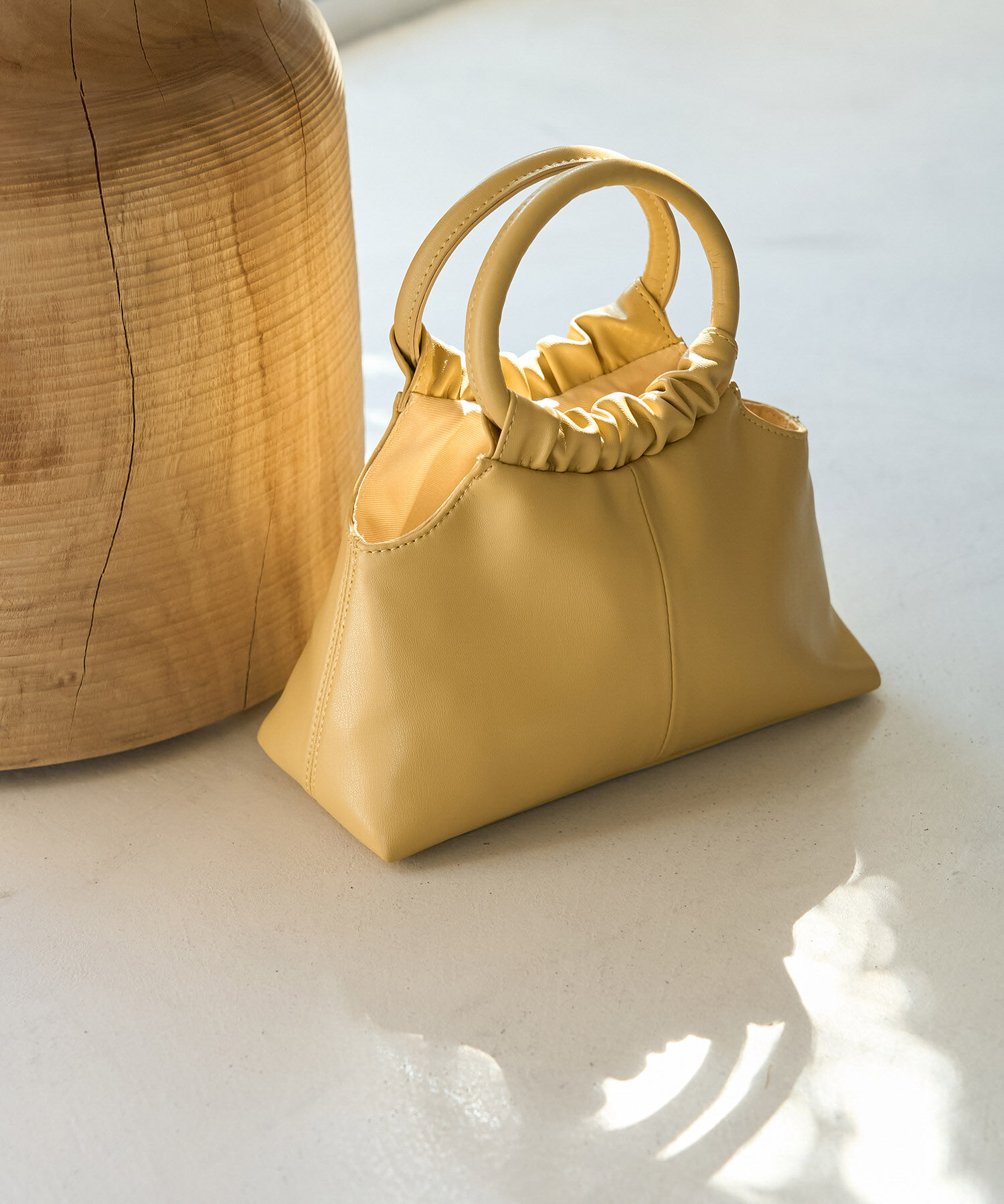 ROPE PICNIC PASSAGE「ギャザーハンドルミニショルダーバッグ」|ショルダー・メッセンジャー|イエロー系(81)