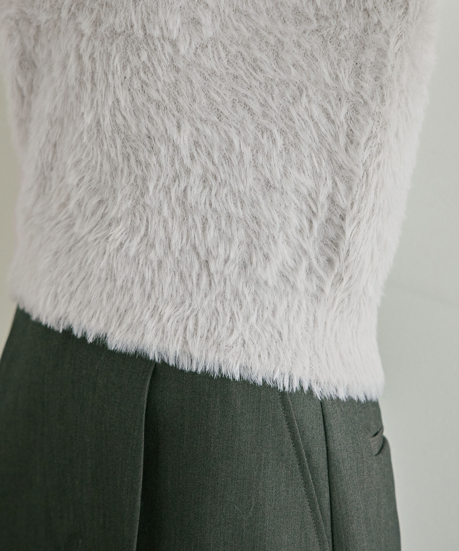 Rope&rsquo;Picnic「ショートフェザー半袖ニットプルオーバー」|ニット・セーター|