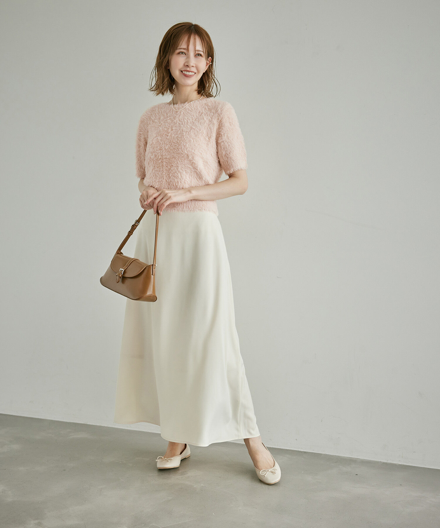 Rope&rsquo;Picnic「ショートフェザー半袖ニットプルオーバー」|ニット・セーター|