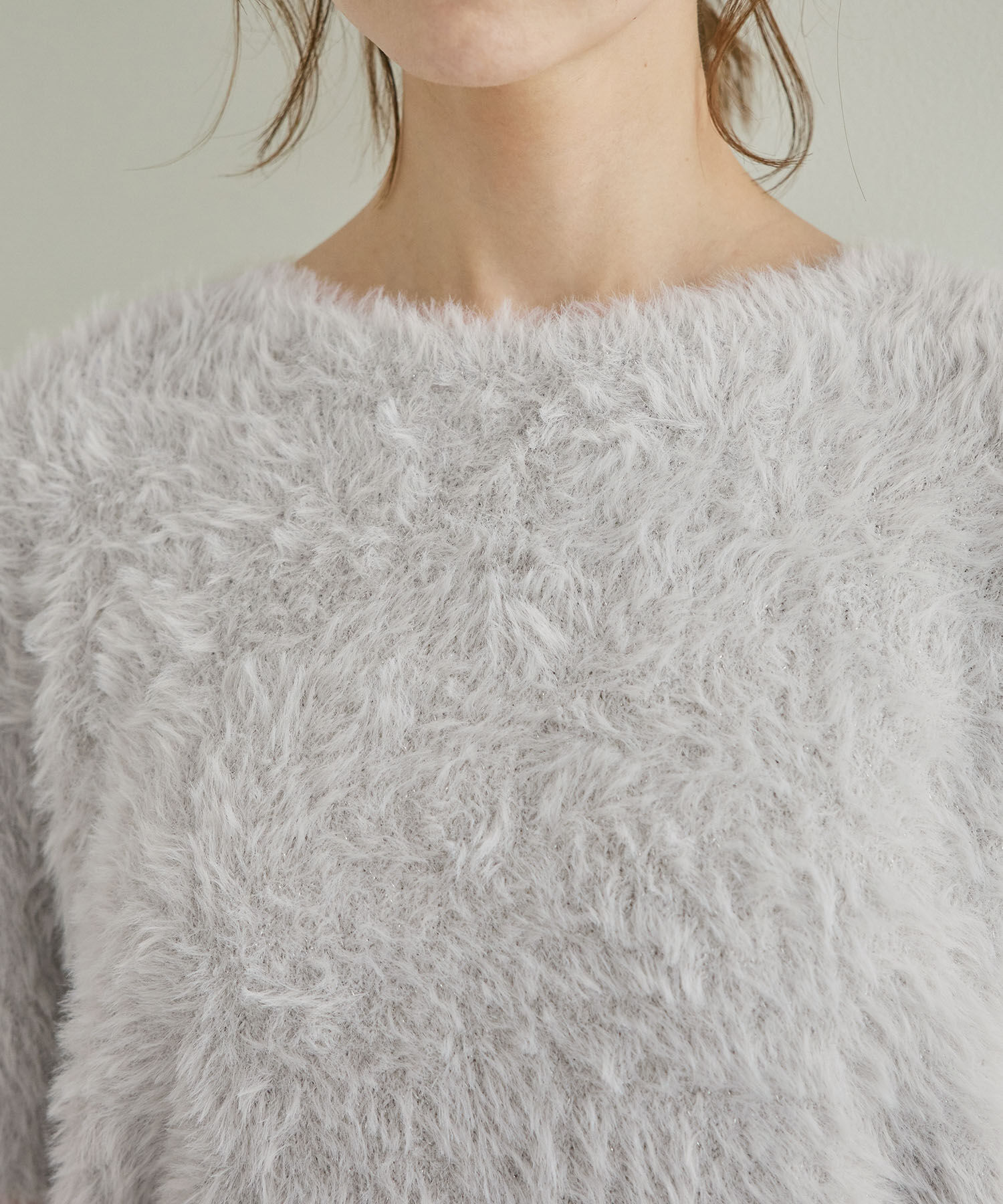 Rope&rsquo;Picnic「ショートフェザー半袖ニットプルオーバー」|ニット・セーター|