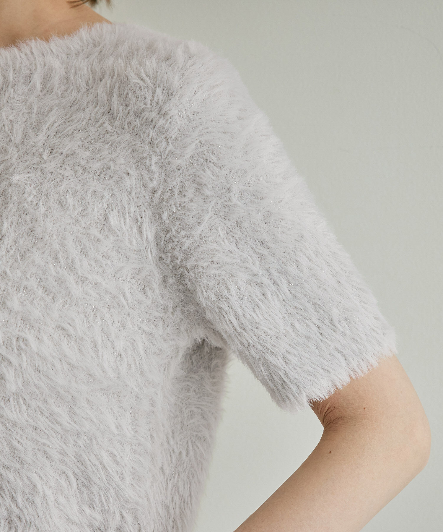 Rope&rsquo;Picnic「ショートフェザー半袖ニットプルオーバー」|ニット・セーター|