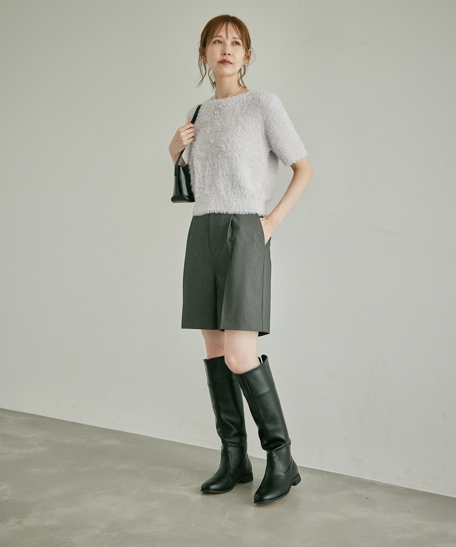 Rope&rsquo;Picnic「ショートフェザー半袖ニットプルオーバー」|ニット・セーター|