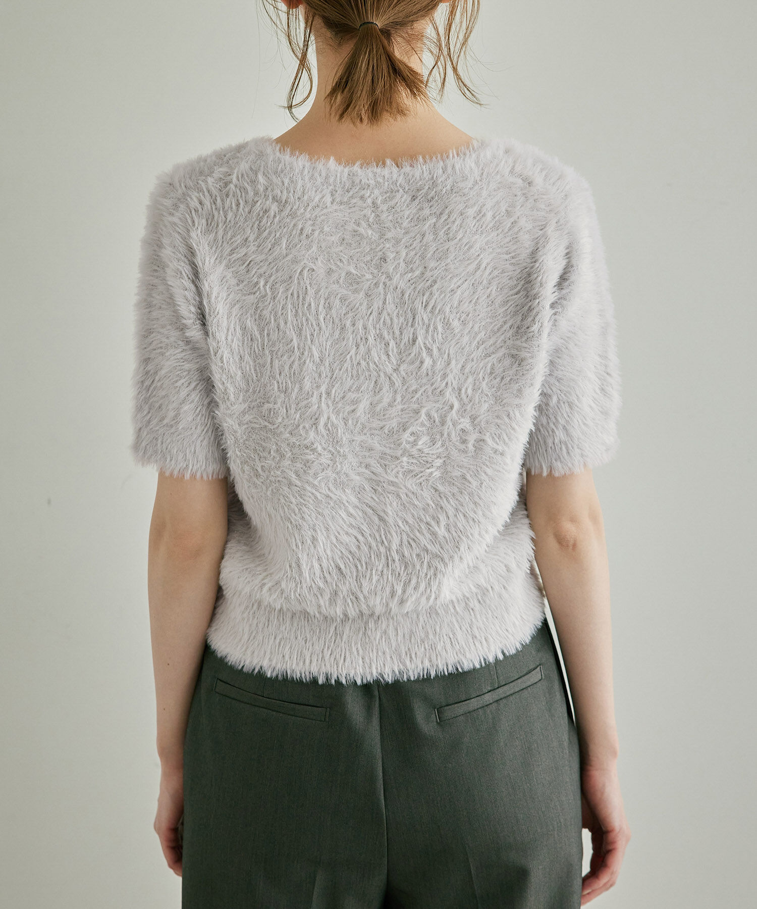 Rope&rsquo;Picnic「ショートフェザー半袖ニットプルオーバー」|ニット・セーター|