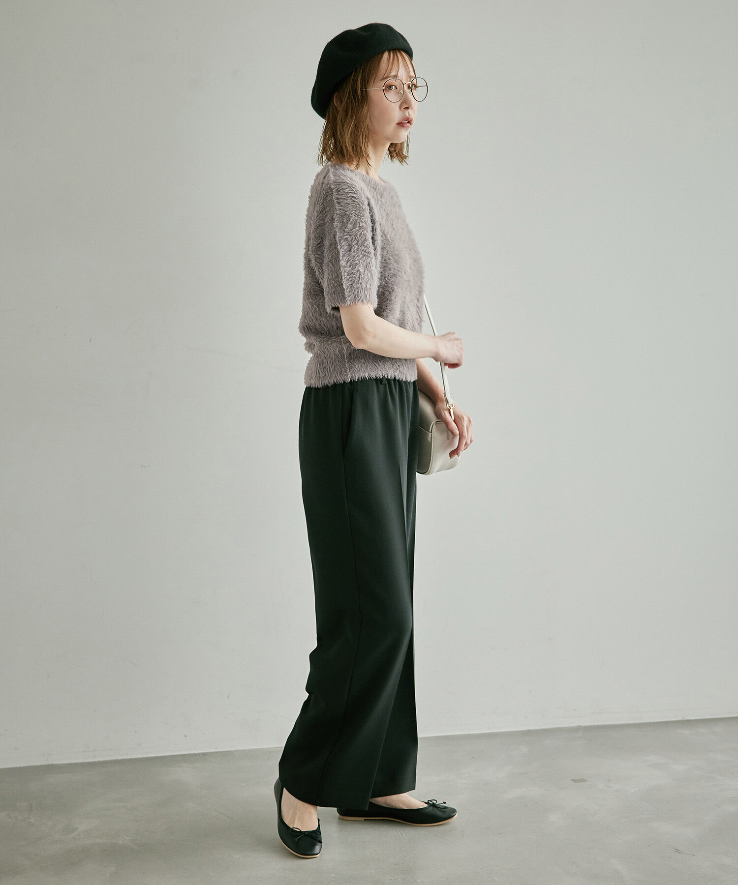 Rope&rsquo;Picnic「ショートフェザー半袖ニットプルオーバー」|ニット・セーター|