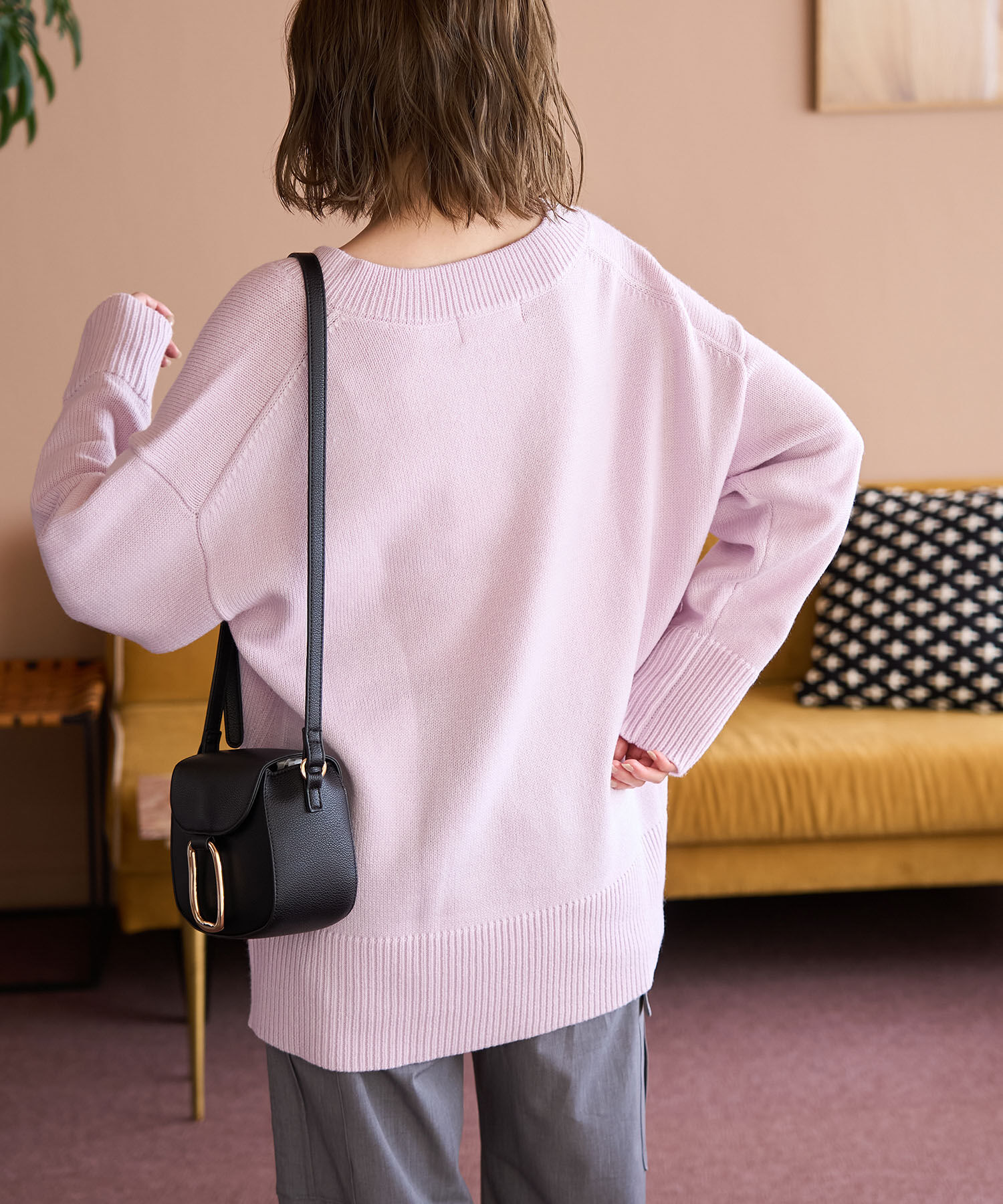 Rope&rsquo;Picnic「【WEB限定】ミドルゲージVネックニットプルオーバー/帯電防止・洗濯機OK」|ニット・セーター|