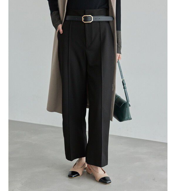 Rope&rsquo;Picnic「ウールライクサージワイドパンツ/セットアップ対応・リンクコーデ」|チノ|クロメイン