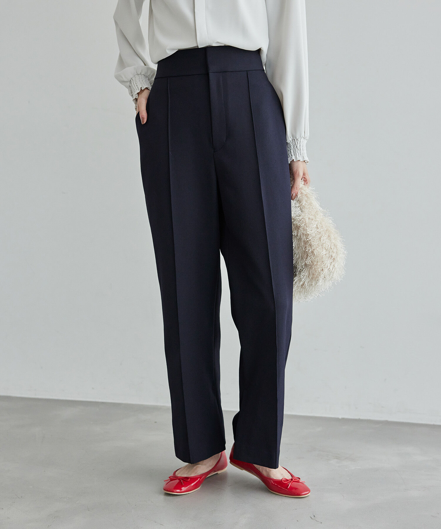 Rope&rsquo;Picnic「ウールライクサージワイドパンツ/セットアップ対応・リンクコーデ」|チノ|