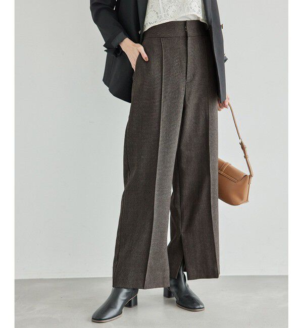 Rope&rsquo;Picnic「ウールライクサージワイドパンツ/セットアップ対応・リンクコーデ」|チノ|チャイロサブ