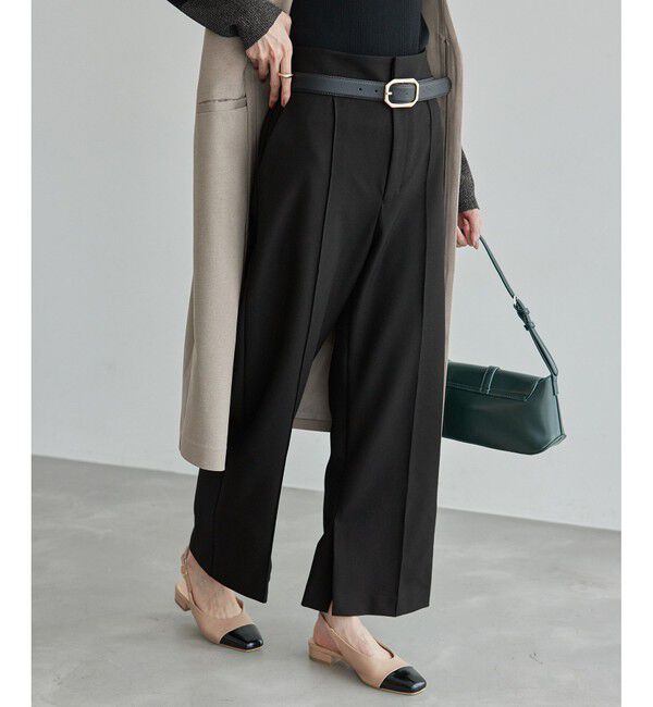 Rope&rsquo;Picnic「ウールライクサージワイドパンツ/セットアップ対応・リンクコーデ」|チノ|