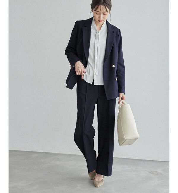 Rope&rsquo;Picnic「ウールライクサージワイドパンツ/セットアップ対応・リンクコーデ」|チノ|