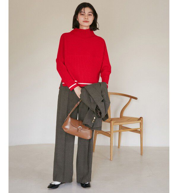 Rope&rsquo;Picnic「ウールライクサージワイドパンツ/セットアップ対応・リンクコーデ」|チノ|