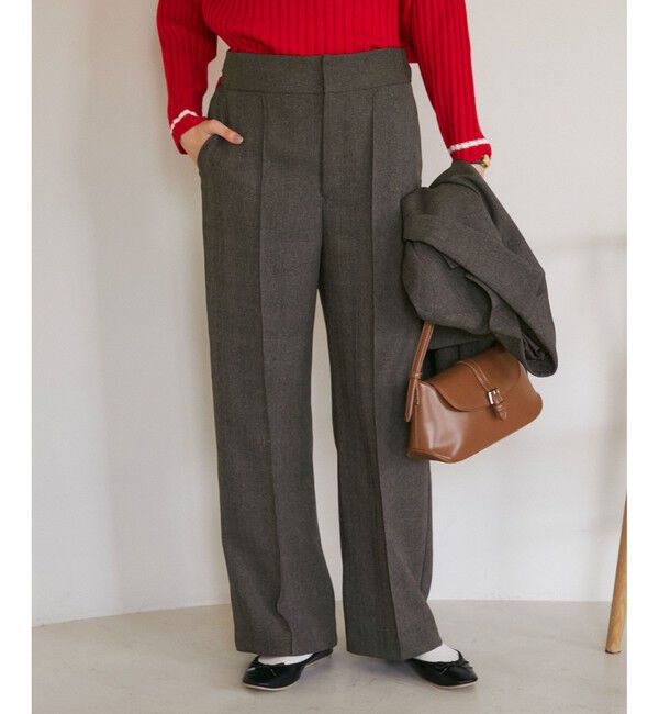 Rope&rsquo;Picnic「ウールライクサージワイドパンツ/セットアップ対応・リンクコーデ」|チノ|