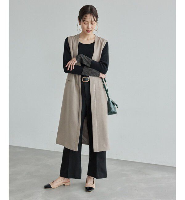 Rope&rsquo;Picnic「ウールライクサージワイドパンツ/セットアップ対応・リンクコーデ」|チノ|