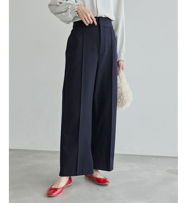 Rope&rsquo;Picnic「ウールライクサージワイドパンツ/セットアップ対応・リンクコーデ」|チノ|コンメイン