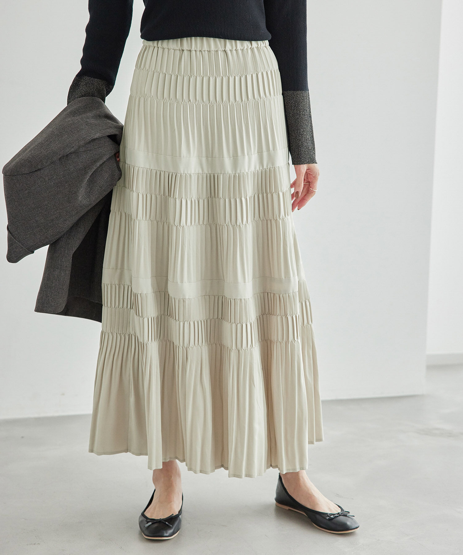 Rope&rsquo;Picnic「【emur/エミュール】プリーツティアードスカート」|スカート|