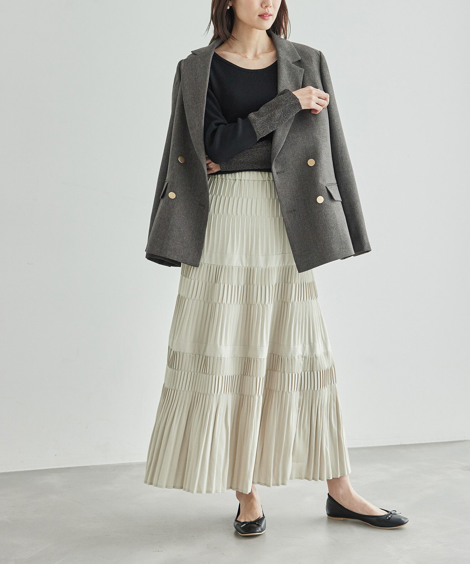 Rope&rsquo;Picnic「【emur/エミュール】プリーツティアードスカート」|スカート|