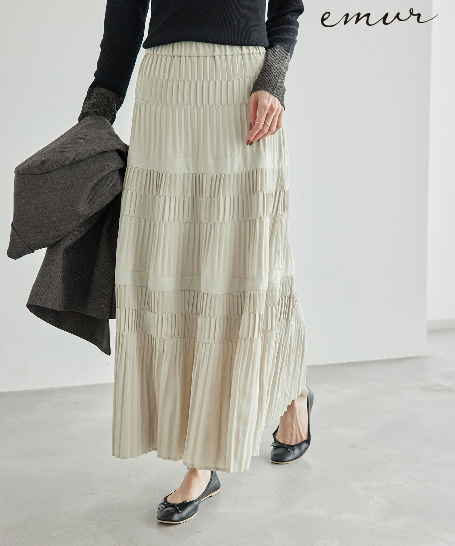 Rope&rsquo;Picnic「【emur/エミュール】プリーツティアードスカート」|スカート|ベージュ系(28)