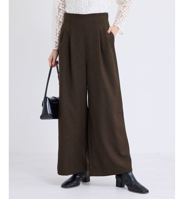 Rope&rsquo;Picnic「ウールライクサスペンダー付きパンツ」|チノ|