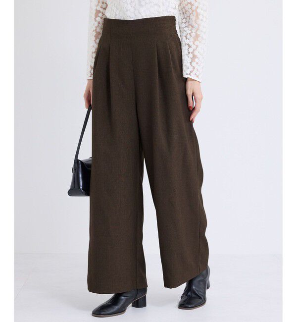 Rope&rsquo;Picnic「ウールライクサスペンダー付きパンツ」|チノ|