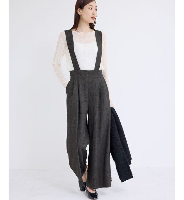 Rope&rsquo;Picnic「ウールライクサスペンダー付きパンツ」|チノ|
