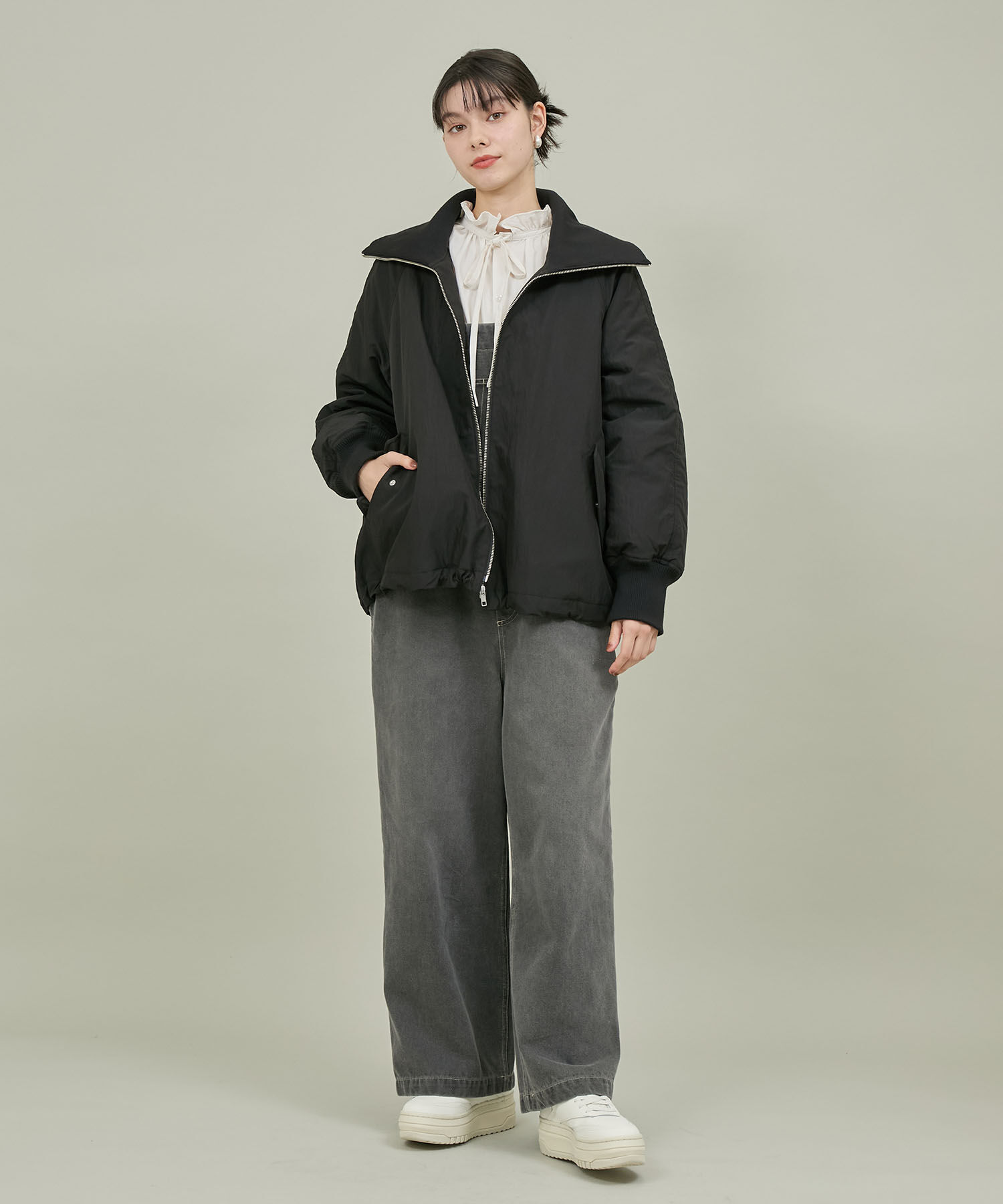 ROPE' PICNIC R「撥水・花粉ガード/中わたスタンドカラーショートブルゾン」|ブルゾン・スタジャン|