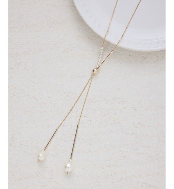 ROPE PICNIC PASSAGE「パールトップラリエットネックレス」|ネックレス|ゴールド