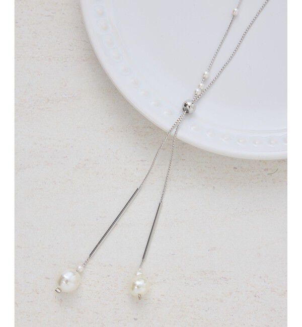 ROPE PICNIC PASSAGE「パールトップラリエットネックレス」|ネックレス|シルバー