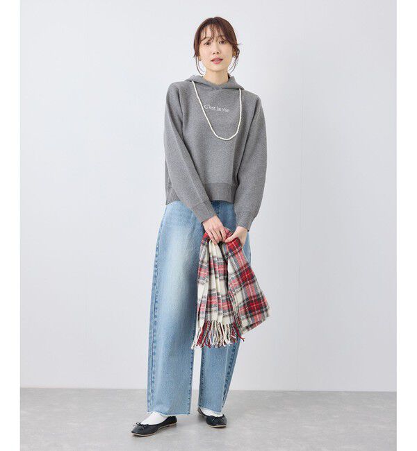 Rope&rsquo;Picnic「ロゴ刺繍スウェットライクニットフーディー」|パーカー|