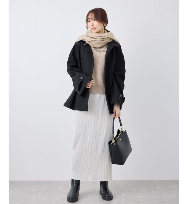 Rope&rsquo;Picnic「ロゴ刺繍スウェットライクニットフーディー」|パーカー|