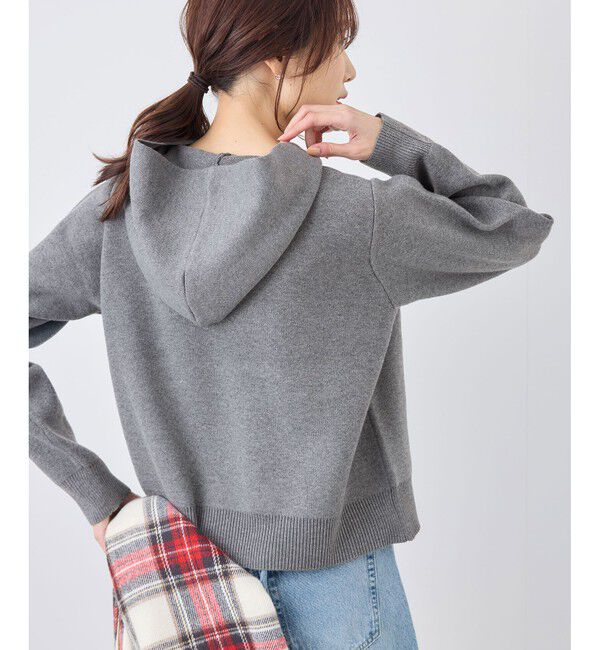 Rope&rsquo;Picnic「ロゴ刺繍スウェットライクニットフーディー」|パーカー|