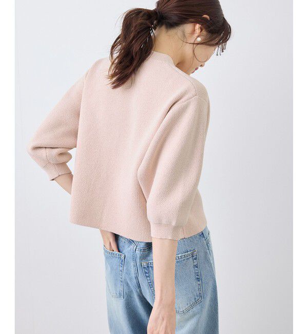 Rope&rsquo;Picnic「【emur/エミュール】モールヤーン畦ニット5分袖カーディガン」|カーディガン|