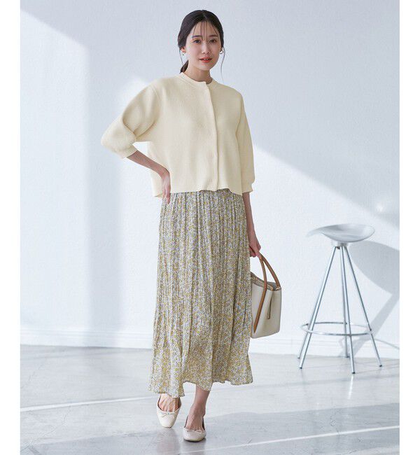 Rope&rsquo;Picnic「【emur/エミュール】モールヤーン畦ニット5分袖カーディガン」|カーディガン|